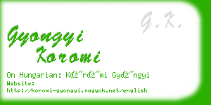 gyongyi koromi business card
