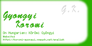 gyongyi koromi business card